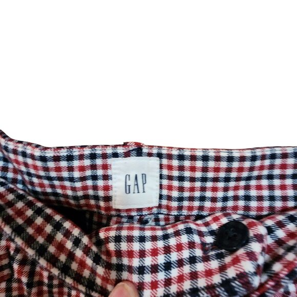 Gap Signature Skinny Ankle Plaid Pants In Checkered Red Navy Blue womens size 8 - Picture 3 of 4